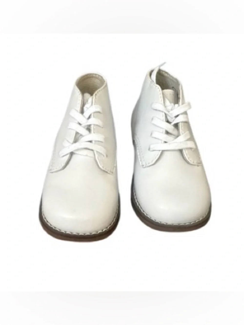 FOOTMATES TODD white leather walkers hi top dress shoes baby boys GIRL’s  size 6